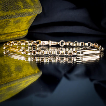 Antique Fancy Link 9ct Gold Chain Bracelet | 8"