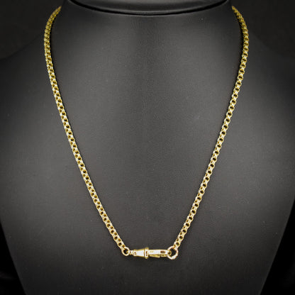 Antique 9ct Gold Round Link Chain Necklace with Dog Clip | 17.5"
