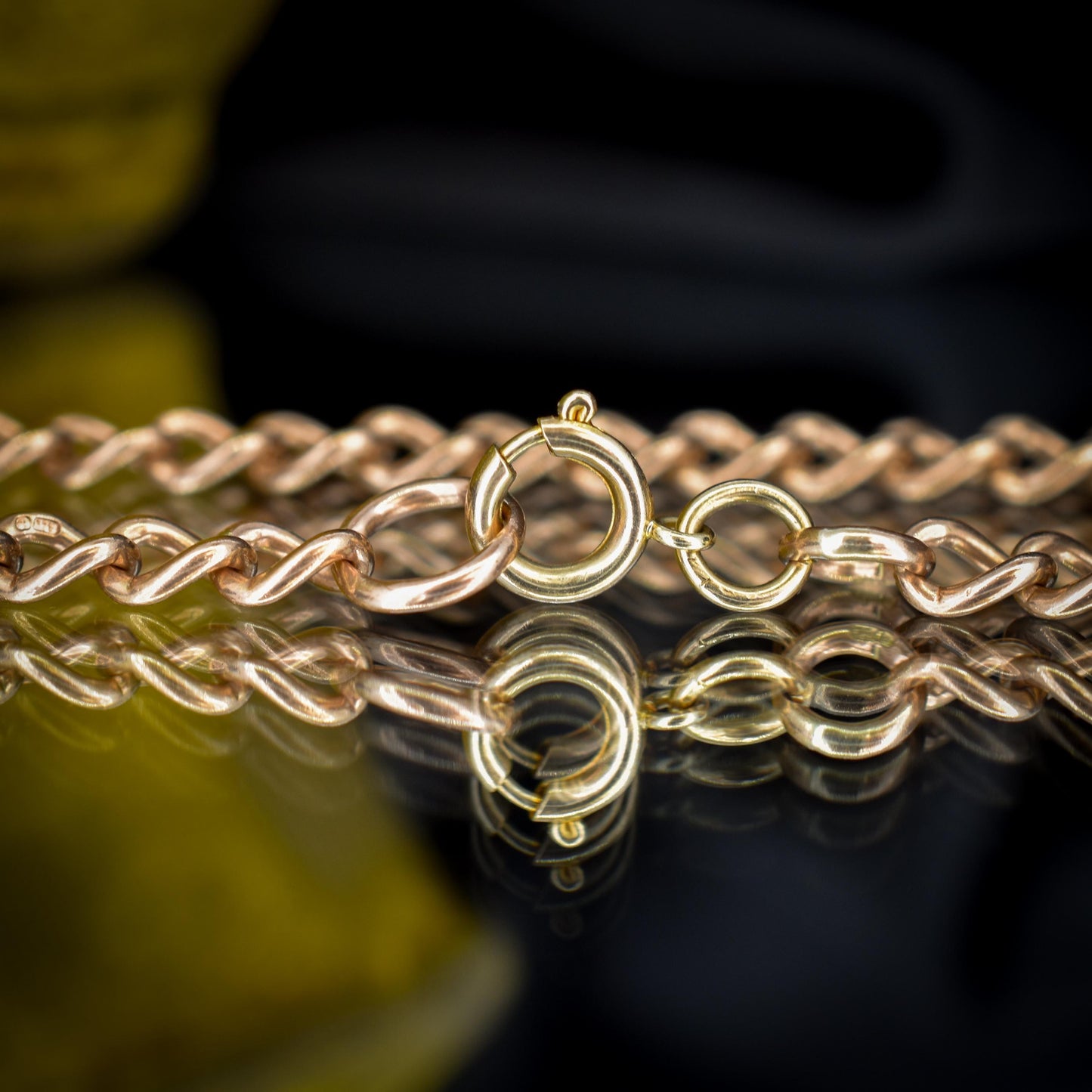 Vintage Curb 9ct Gold Bracelet with Dog Clip Fastener | 7.5" | Dated 1988