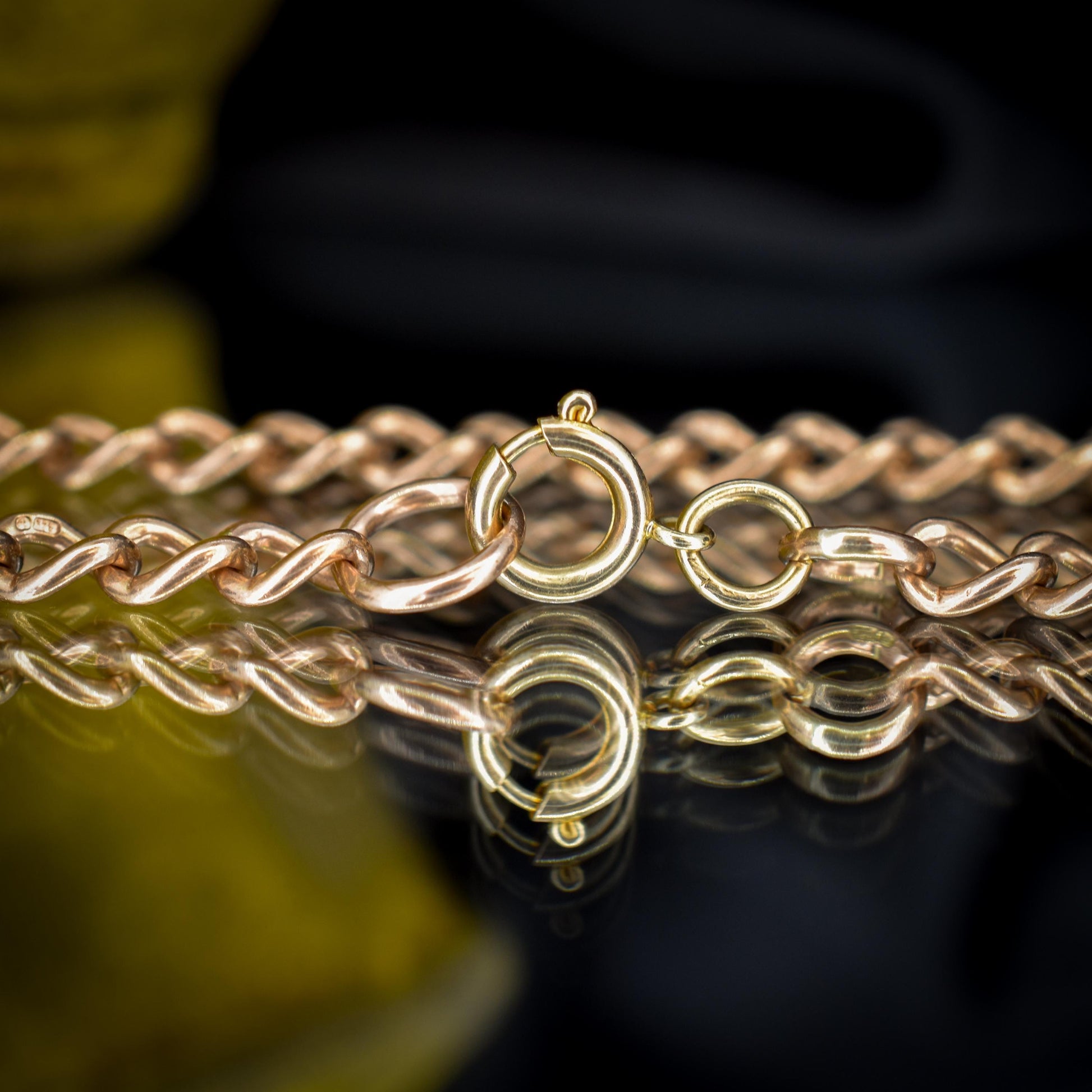 Vintage Curb 9ct Gold Bracelet with Dog Clip Fastener | 7.5" | Dated 1988