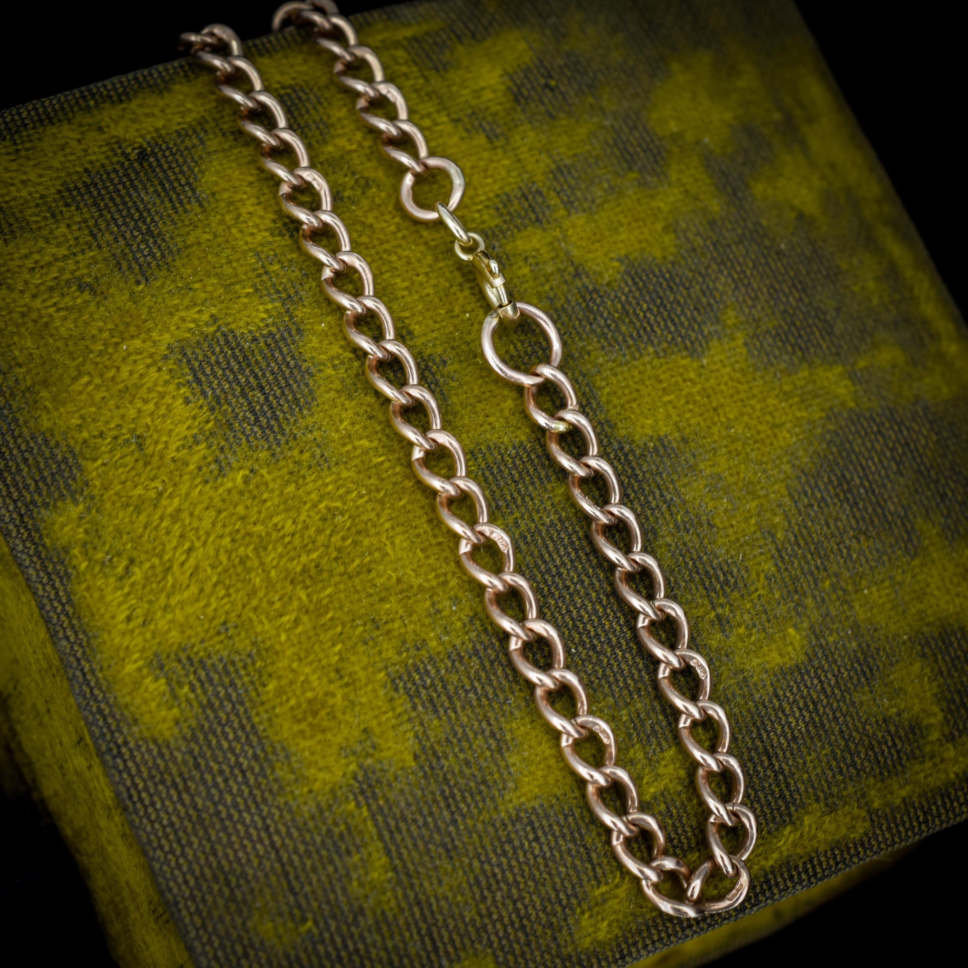 Vintage Curb 9ct Gold Bracelet with Dog Clip Fastener | 7.5" | Dated 1988