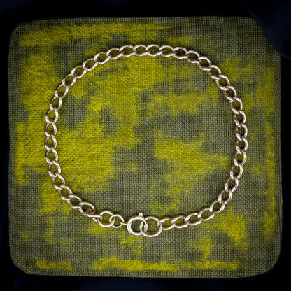 Vintage Curb 9ct Gold Bracelet with Dog Clip Fastener | 7.5" | Dated 1988