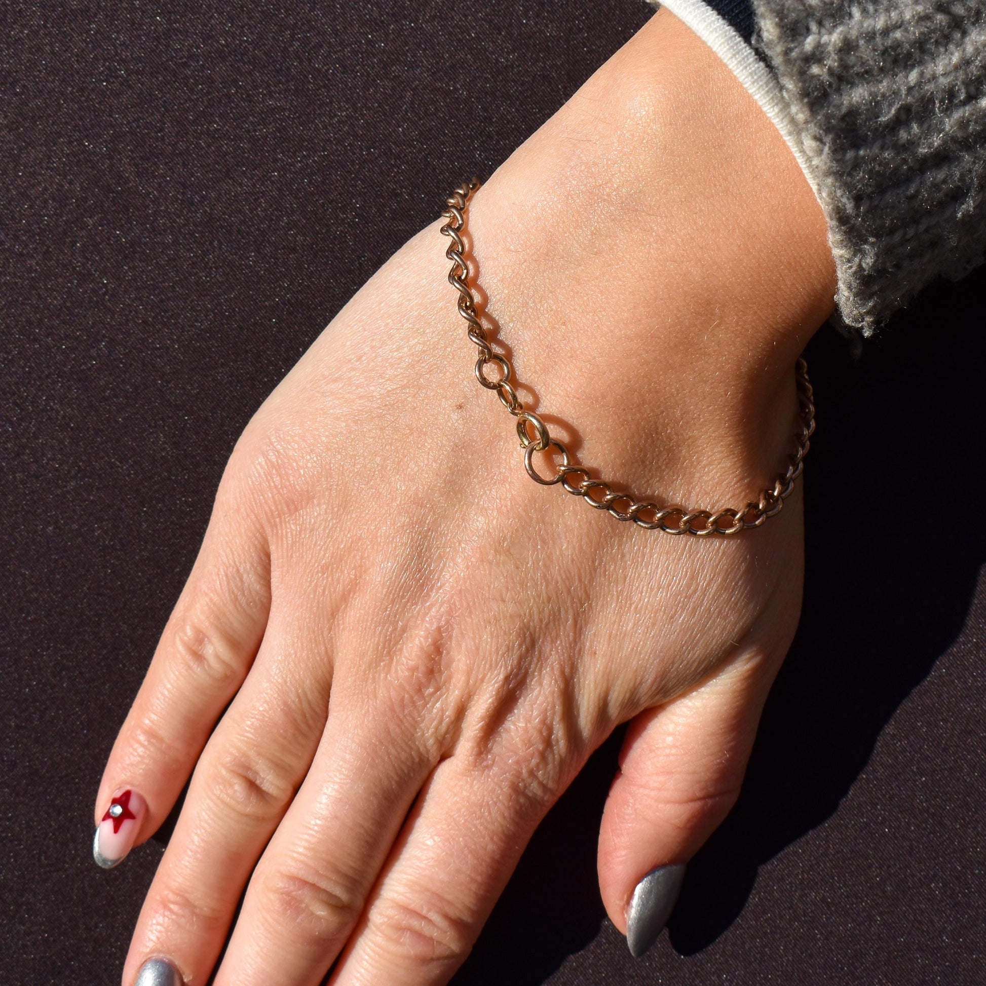 Vintage Curb 9ct Gold Bracelet with Dog Clip Fastener | 7.5" | Dated 1988
