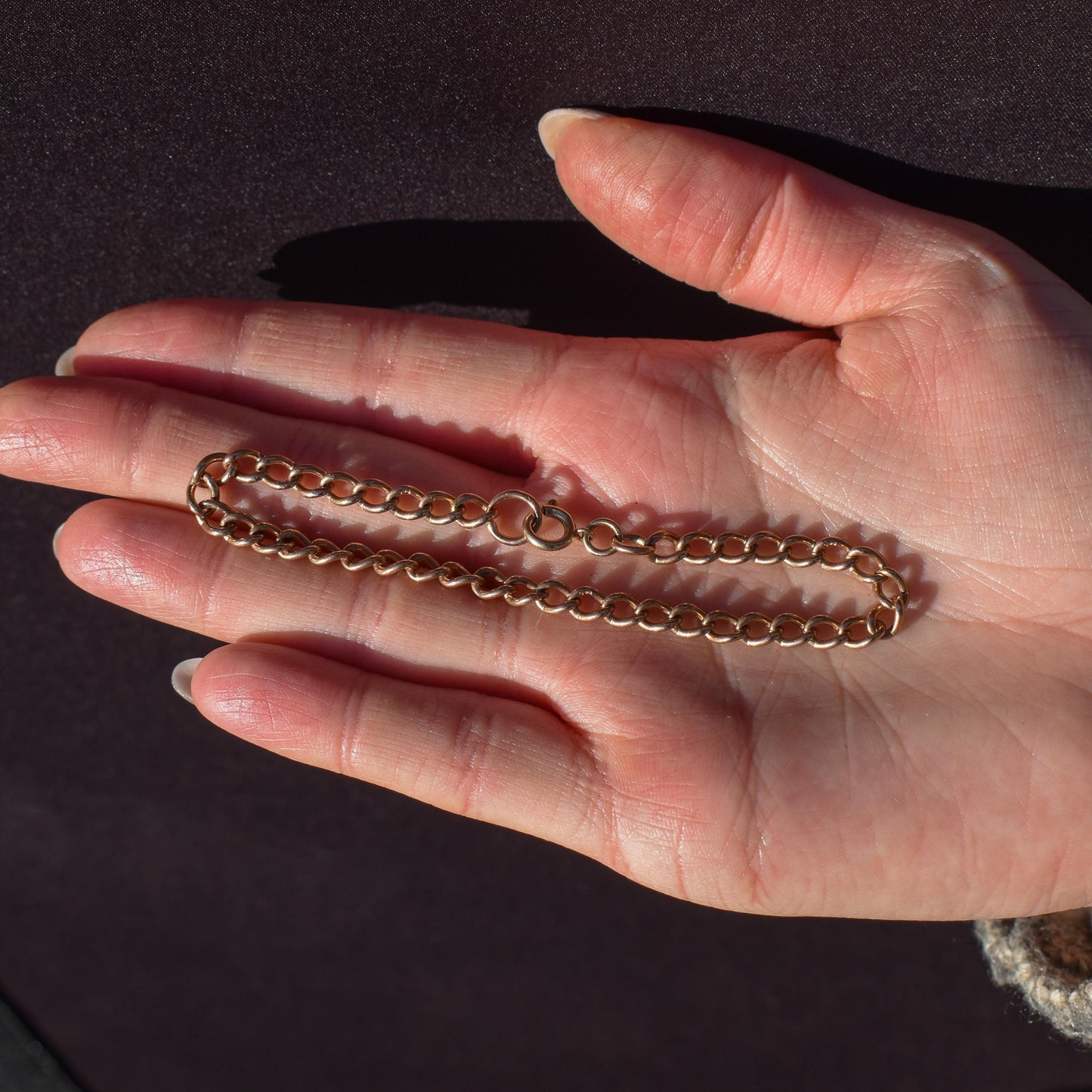 Vintage Curb 9ct Gold Bracelet with Dog Clip Fastener | 7.5" | Dated 1988
