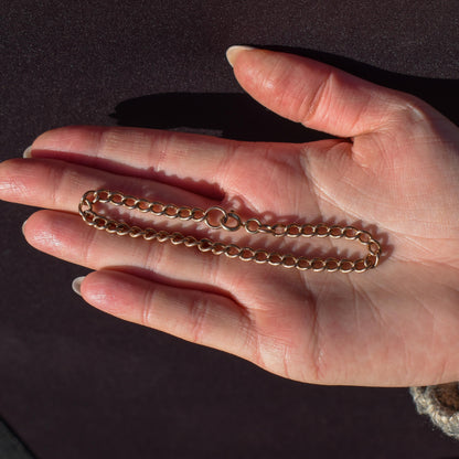 Vintage Curb 9ct Gold Bracelet with Dog Clip Fastener | 7.5" | Dated 1988