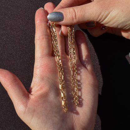 Vintage 9ct Yellow Gold 18.25 ″ Fancy Link Chain Necklace 'UNOAERRE'