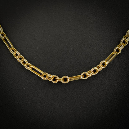 Vintage 9ct Yellow Gold 18.25 ″ Fancy Link Chain Necklace 'UNOAERRE'