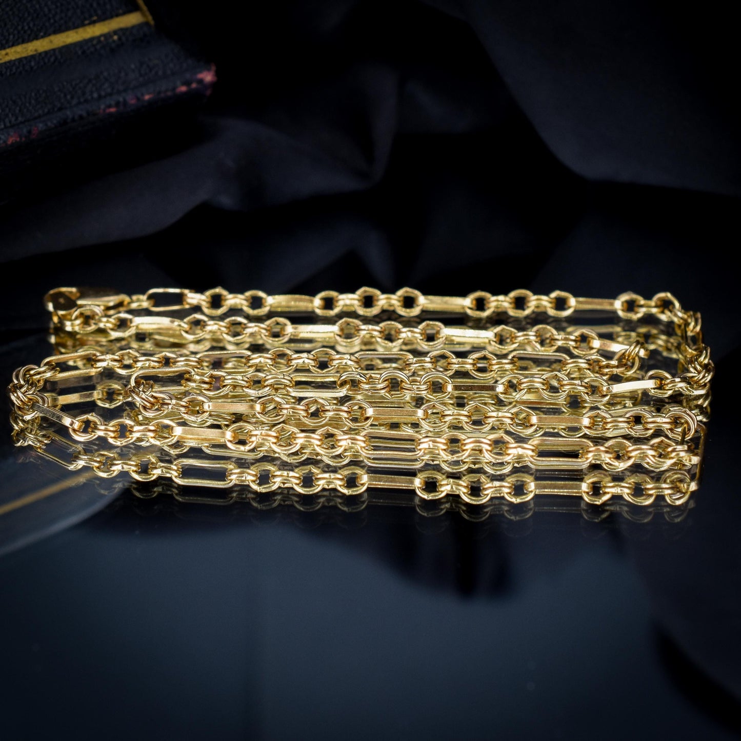 Vintage 9ct Yellow Gold 18.25 ″ Fancy Link Chain Necklace 'UNOAERRE'