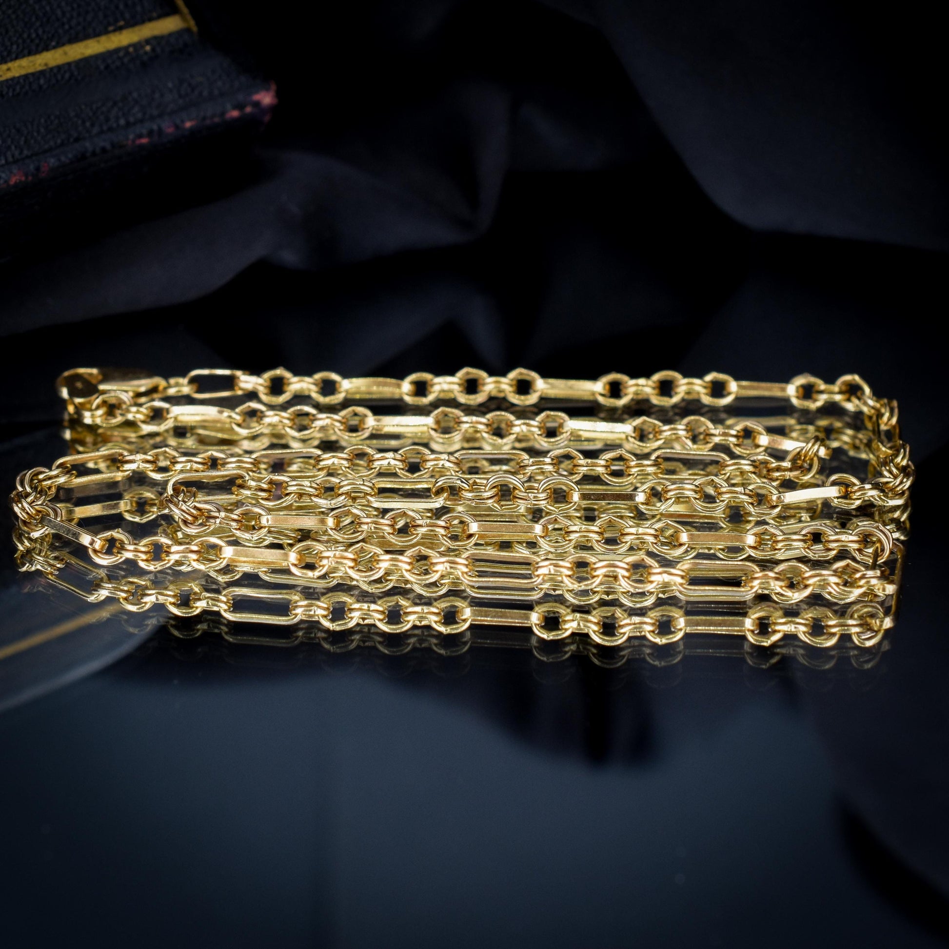 Vintage 9ct Yellow Gold 18.25 ″ Fancy Link Chain Necklace 'UNOAERRE'