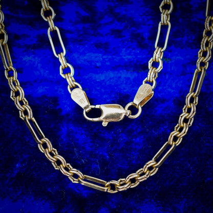 Vintage 9ct Yellow Gold 18.25 ″ Fancy Link Chain Necklace 'UNOAERRE'