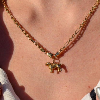 Vintage 9ct Gold Bulldog Dog Charm Pendant | Dated 1956