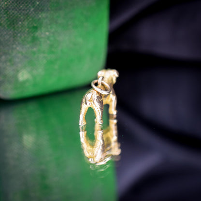 Vintage 9ct Gold Bulldog Dog Charm Pendant | Dated 1956