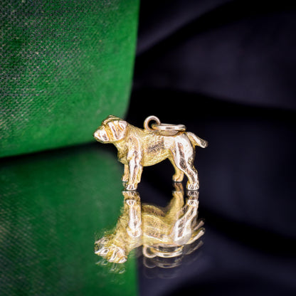 Vintage 9ct Gold Bulldog Dog Charm Pendant | Dated 1956