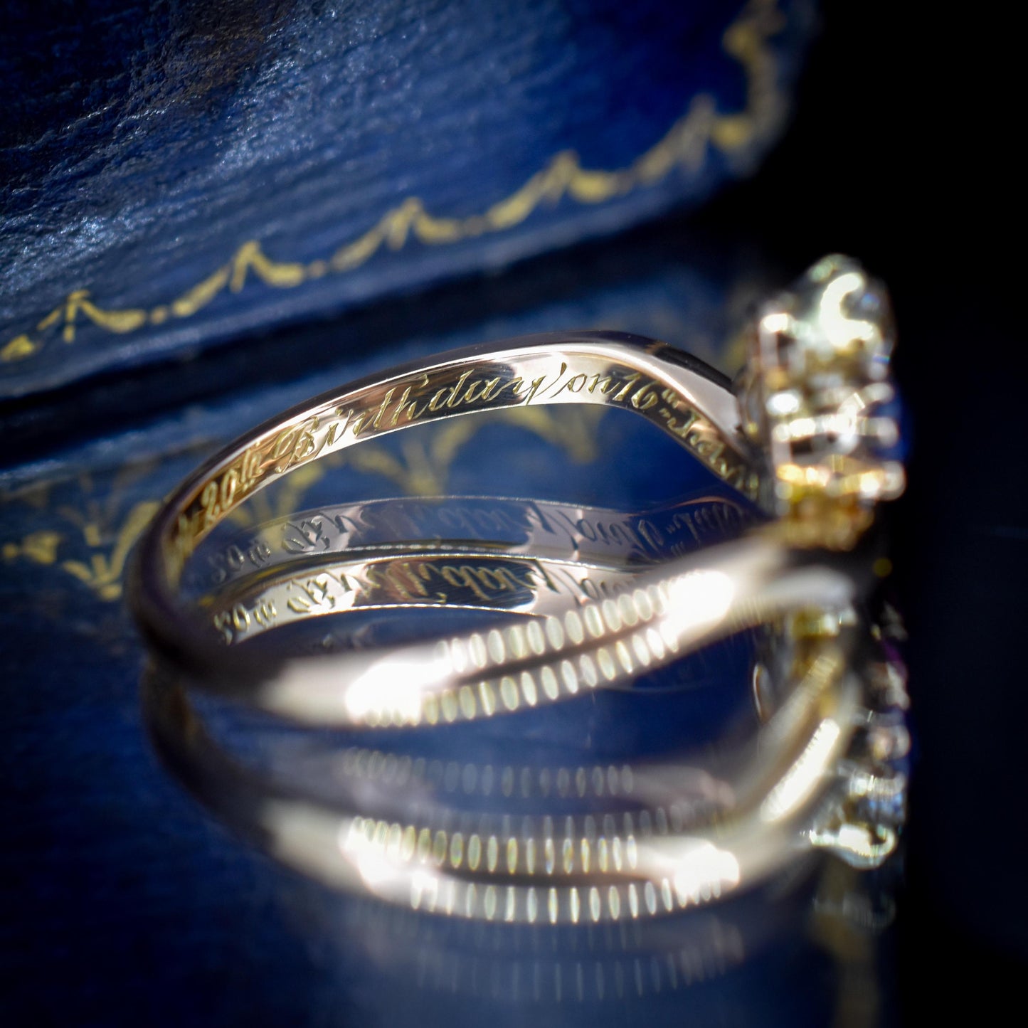 Antique Edwardian Ruby Sapphire and Diamond Trefoil Clover 15ct Gold Ring | 1904