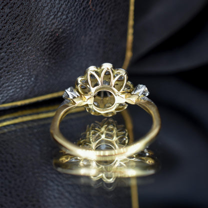 Antique 0.89ct Edwardian Diamond Cluster Daisy 18ct Yellow Gold Ring