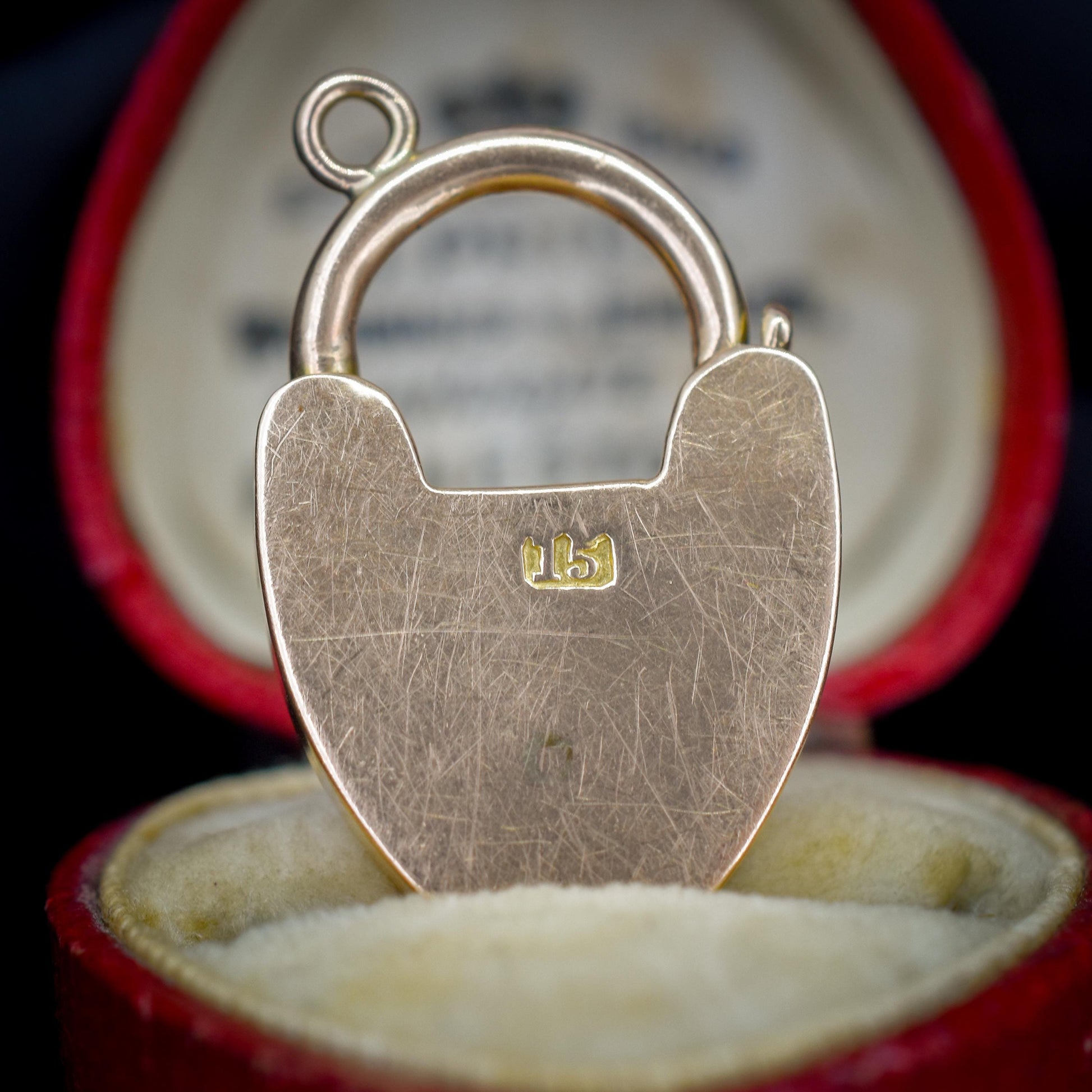 Antique Edwardian 15ct Gold Heart Padlock Pendant