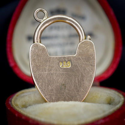 Antique Edwardian 15ct Gold Heart Padlock Pendant