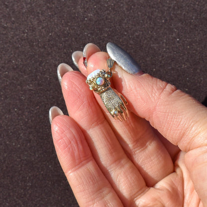 Opal 9ct Yellow Gold Hand Figa Charm Pendant