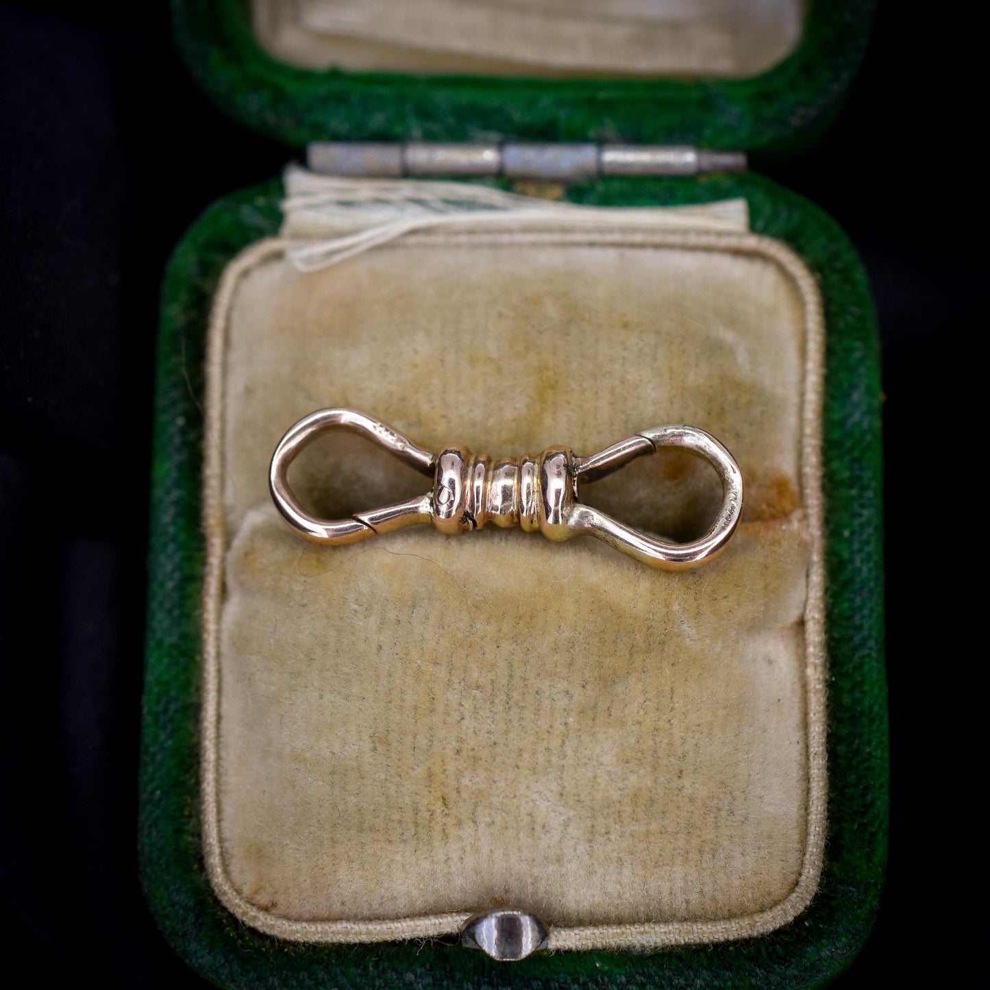 Rare Antique 9ct Gold Double Sided Dog Clip