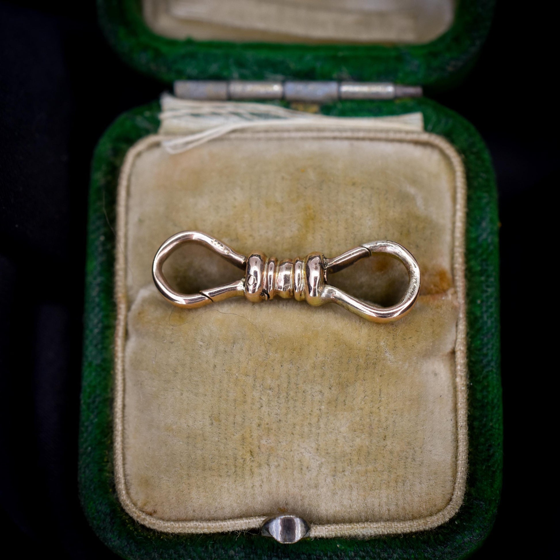 Rare Antique 9ct Gold Double Sided Dog Clip