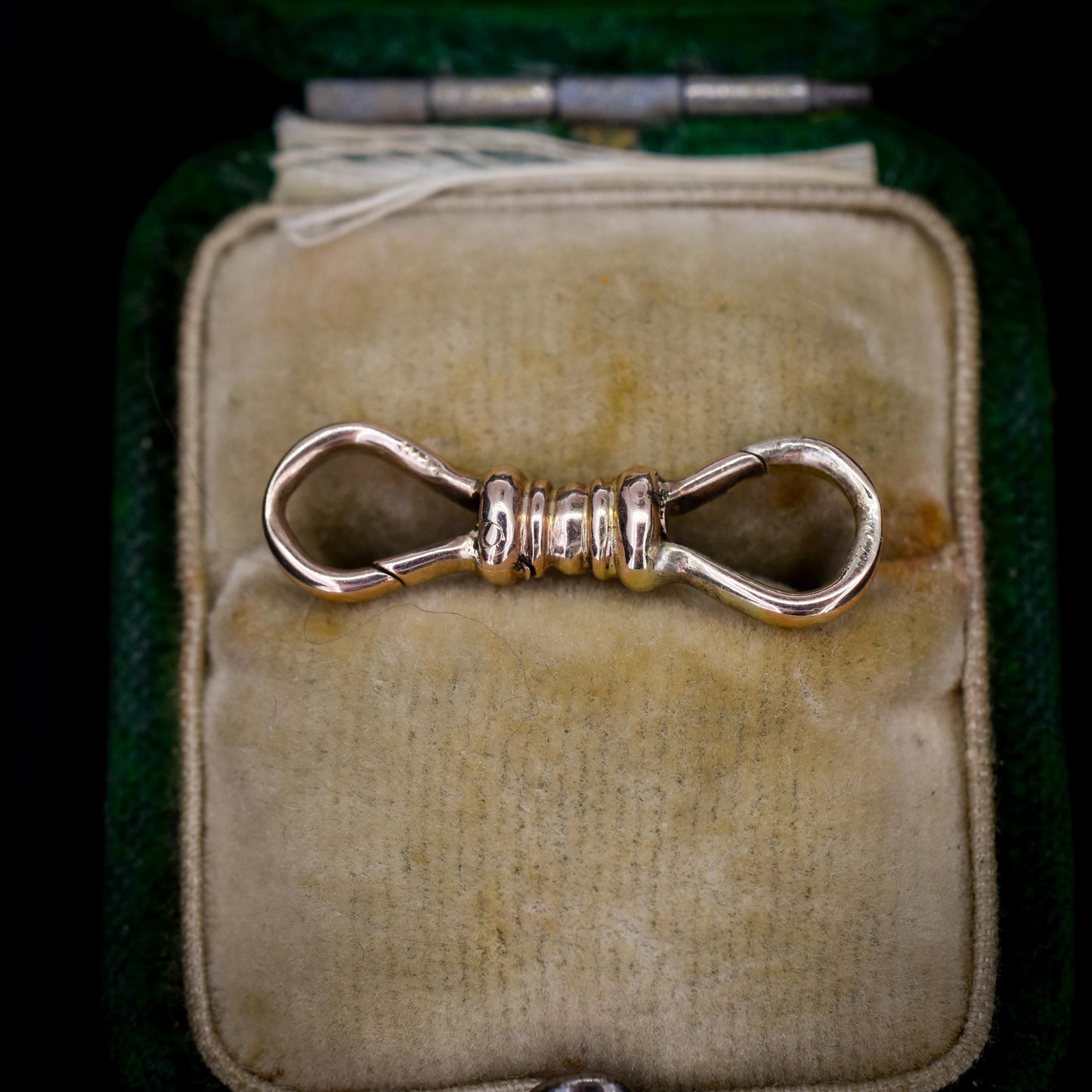 Rare Antique 9ct Gold Double Sided Dog Clip