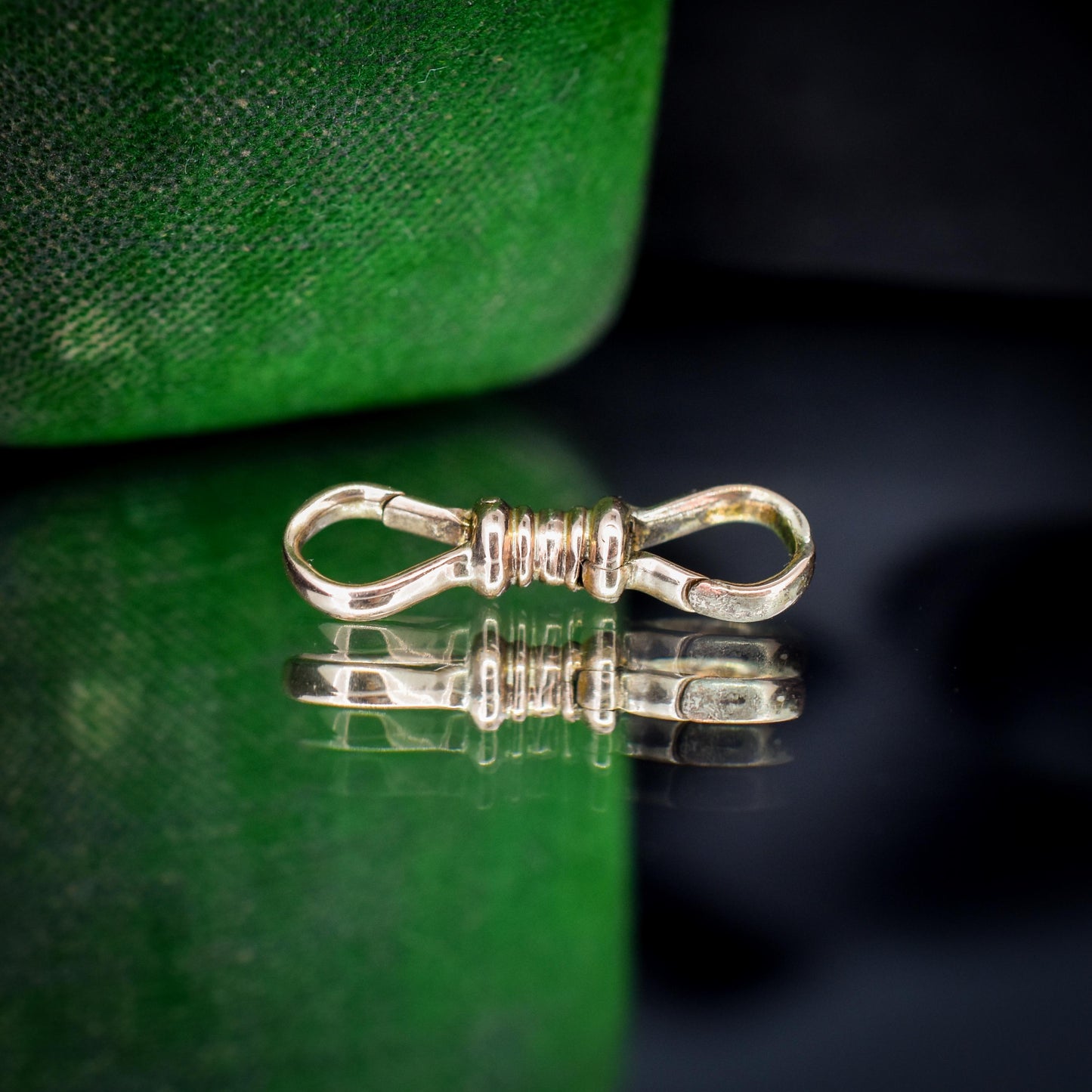 Rare Antique 9ct Gold Double Sided Dog Clip