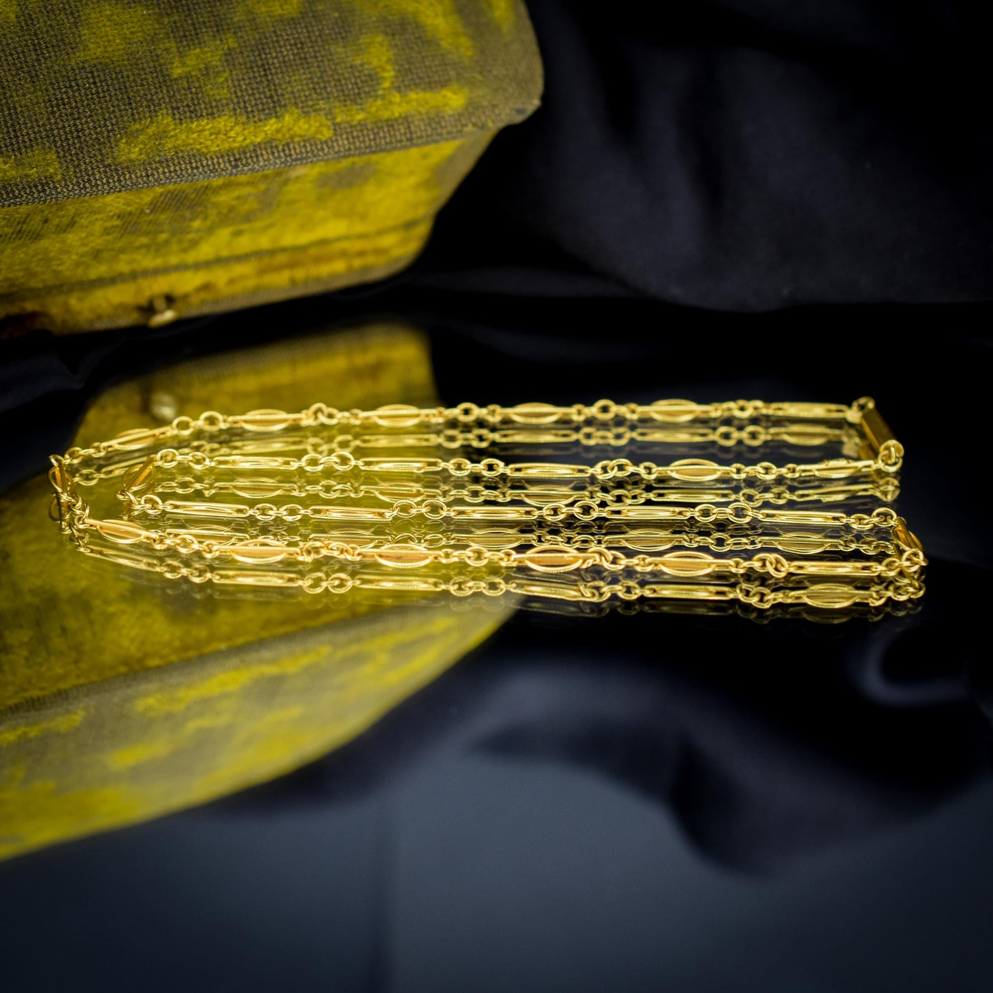 Antique 9ct Yellow Gold Fancy Chain with Barrel Clasp | 17"