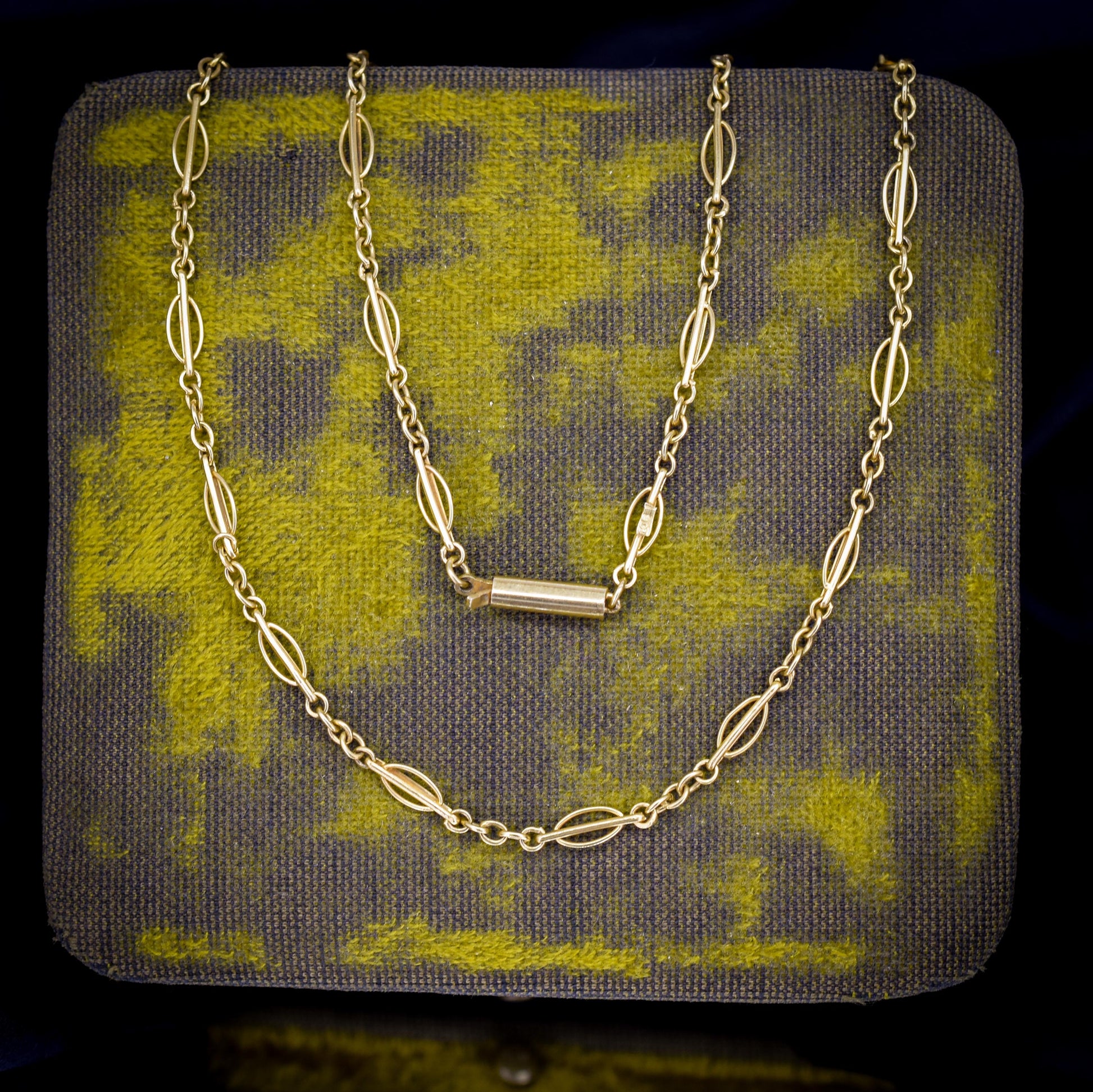 Antique 9ct Yellow Gold Fancy Chain with Barrel Clasp | 17"