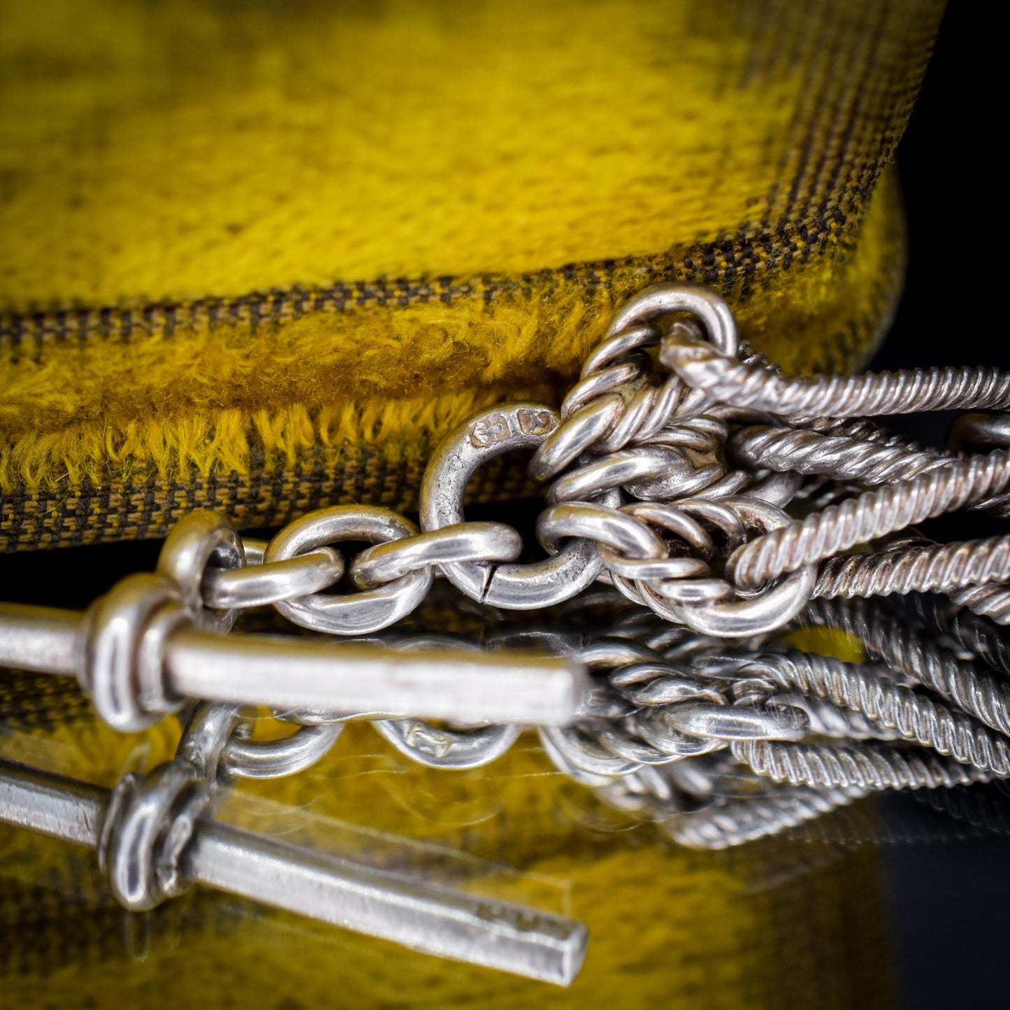 Antique '1899' Silver Fancy Twist and Fetter Link Albert Chain | 15"