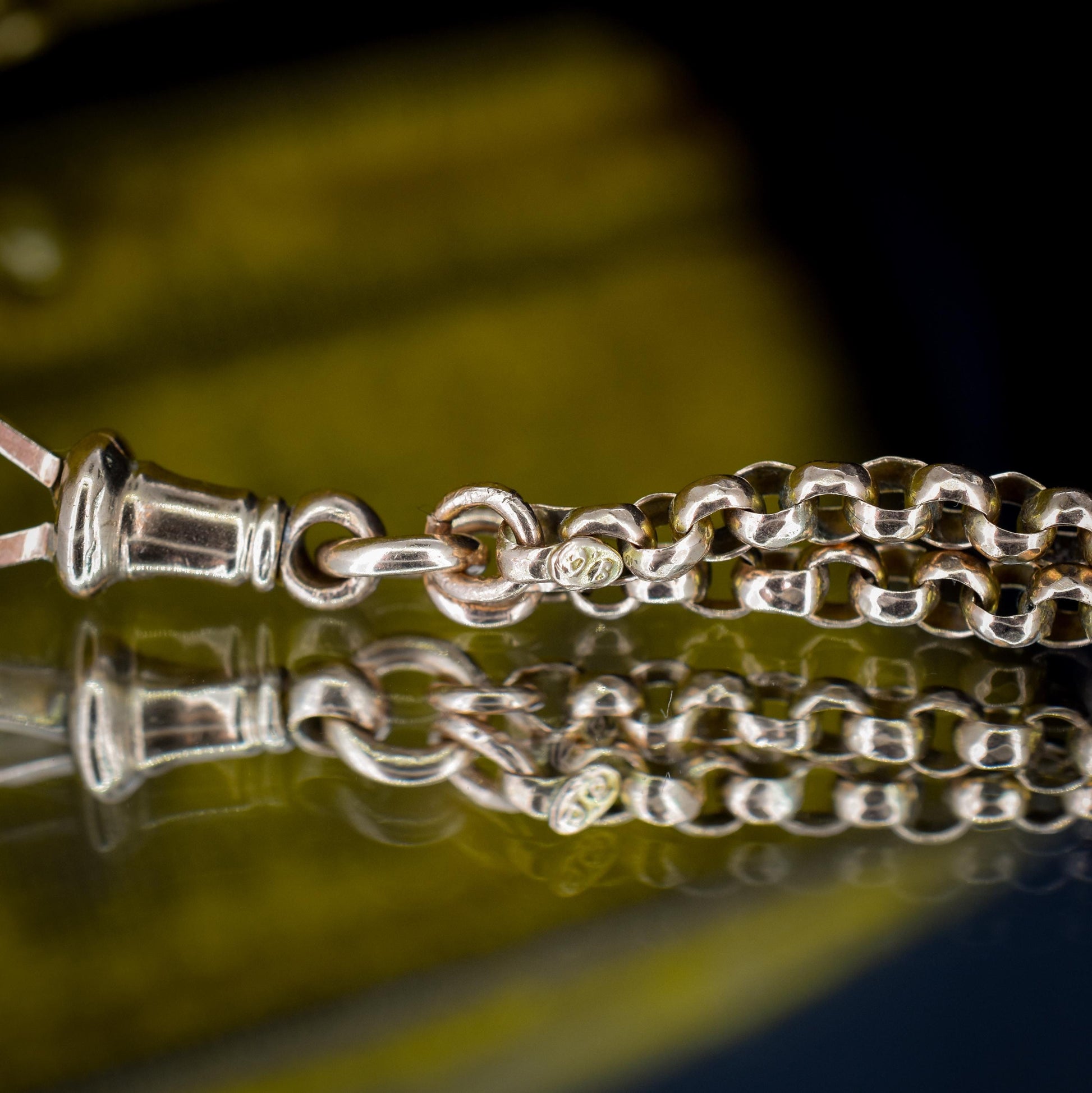 Antique Victorian 9ct Gold Guard Chain Necklace with Engraved Slider and Dog Clip | 60"