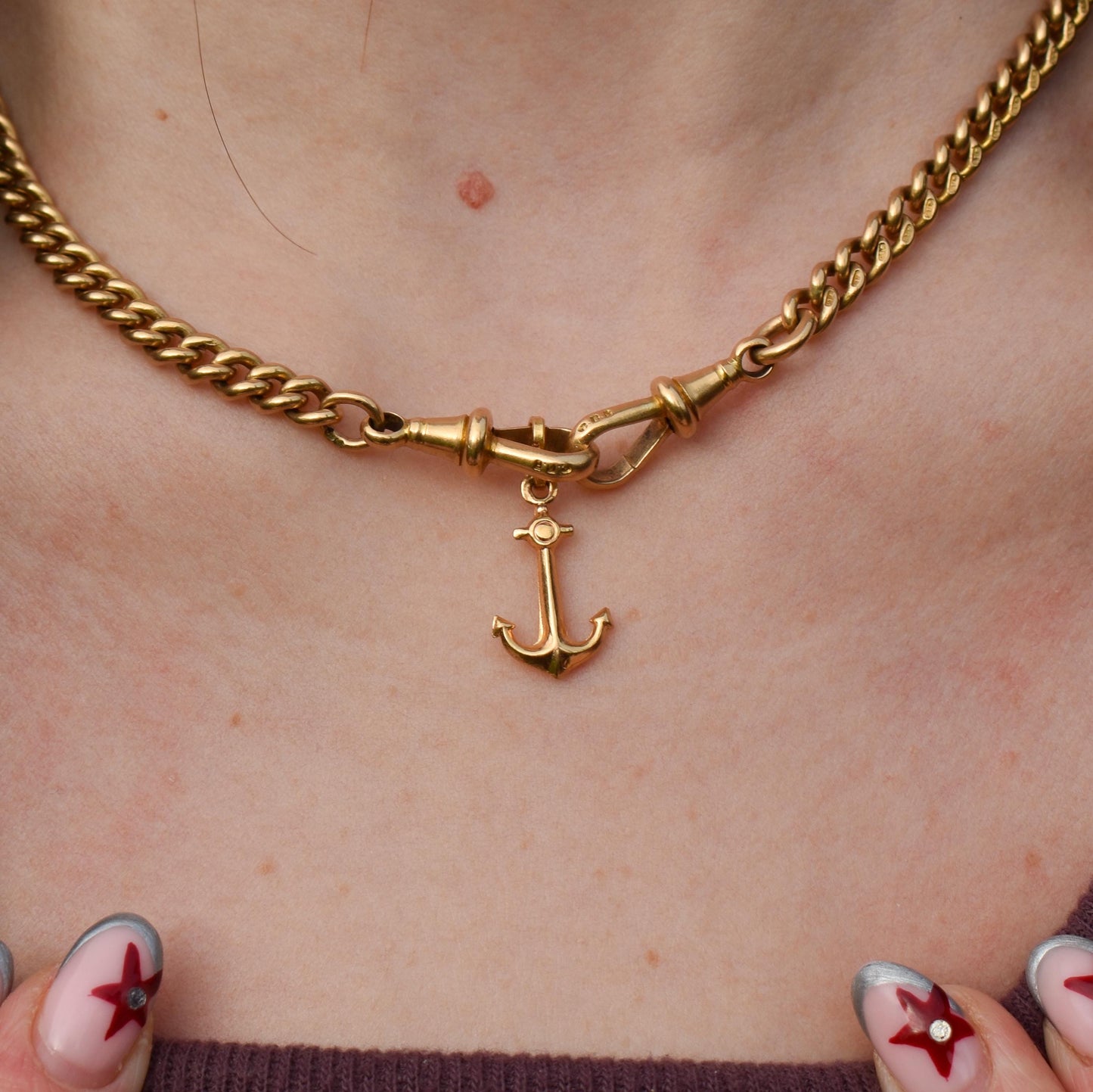 Vintage 18ct Yellow Gold Anchor Nautical Charm Pendant