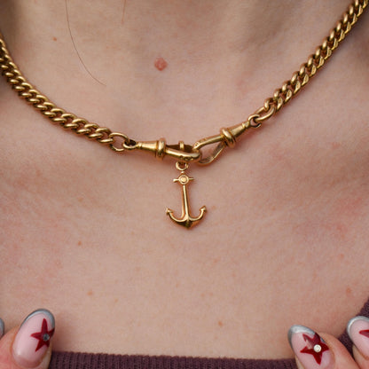 Vintage 18ct Yellow Gold Anchor Nautical Charm Pendant