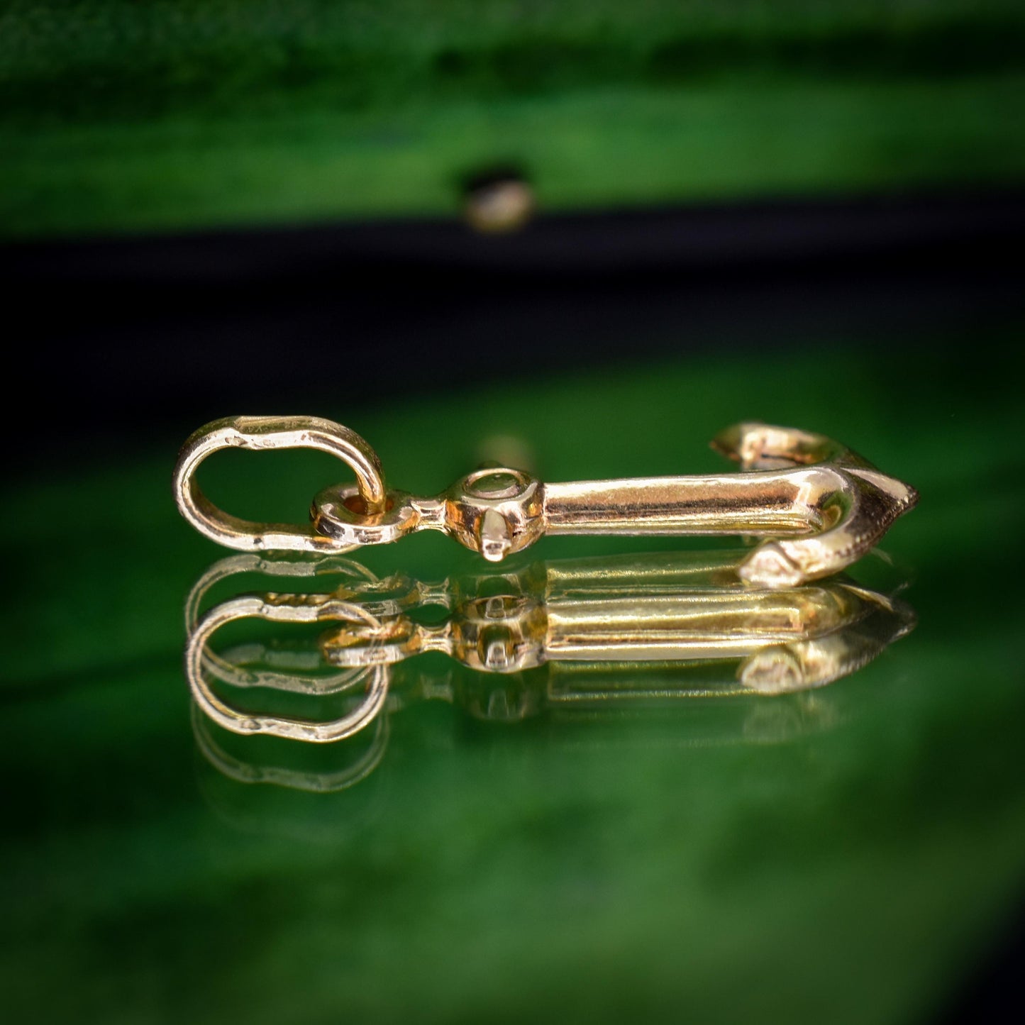 Vintage 18ct Yellow Gold Anchor Nautical Charm Pendant