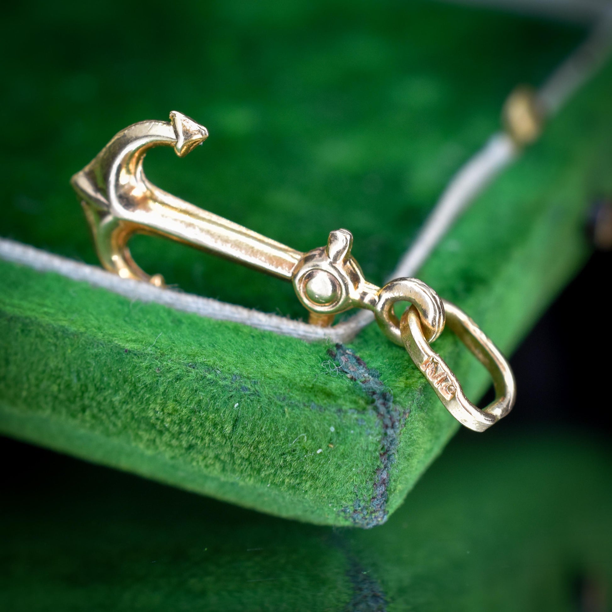 Vintage 18ct Yellow Gold Anchor Nautical Charm Pendant