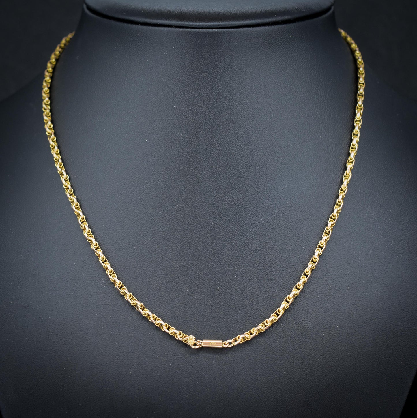 Antique 9ct Gold Fancy Link Chain Necklace with Barrel Clasp | 16.5"