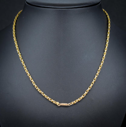 Antique 9ct Gold Fancy Link Chain Necklace with Barrel Clasp | 16.5"