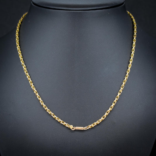 Antique 9ct Gold Fancy Link Chain Necklace with Barrel Clasp | 16.5"