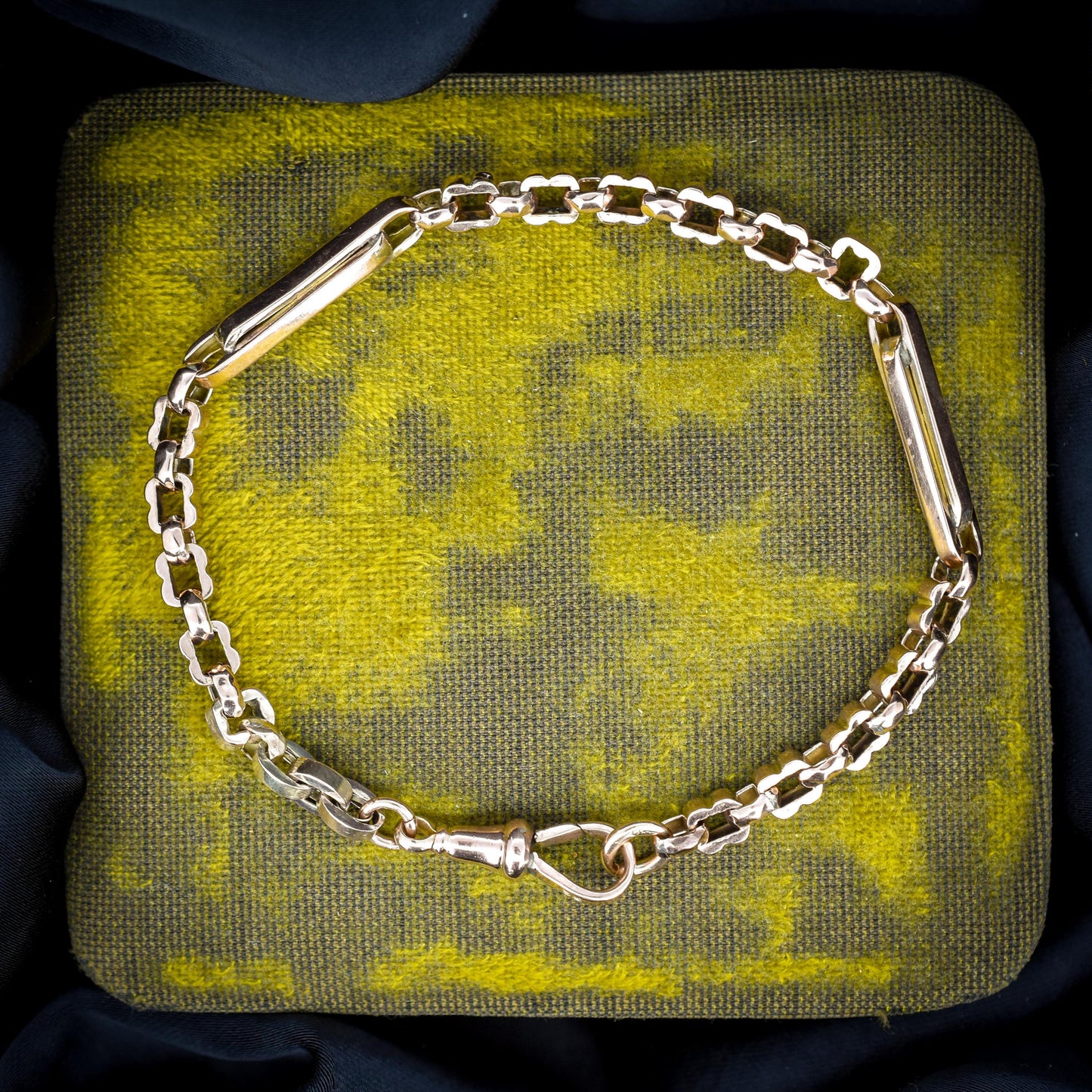 Antique Fancy Link 9ct Gold Chain Bracelet | 8"