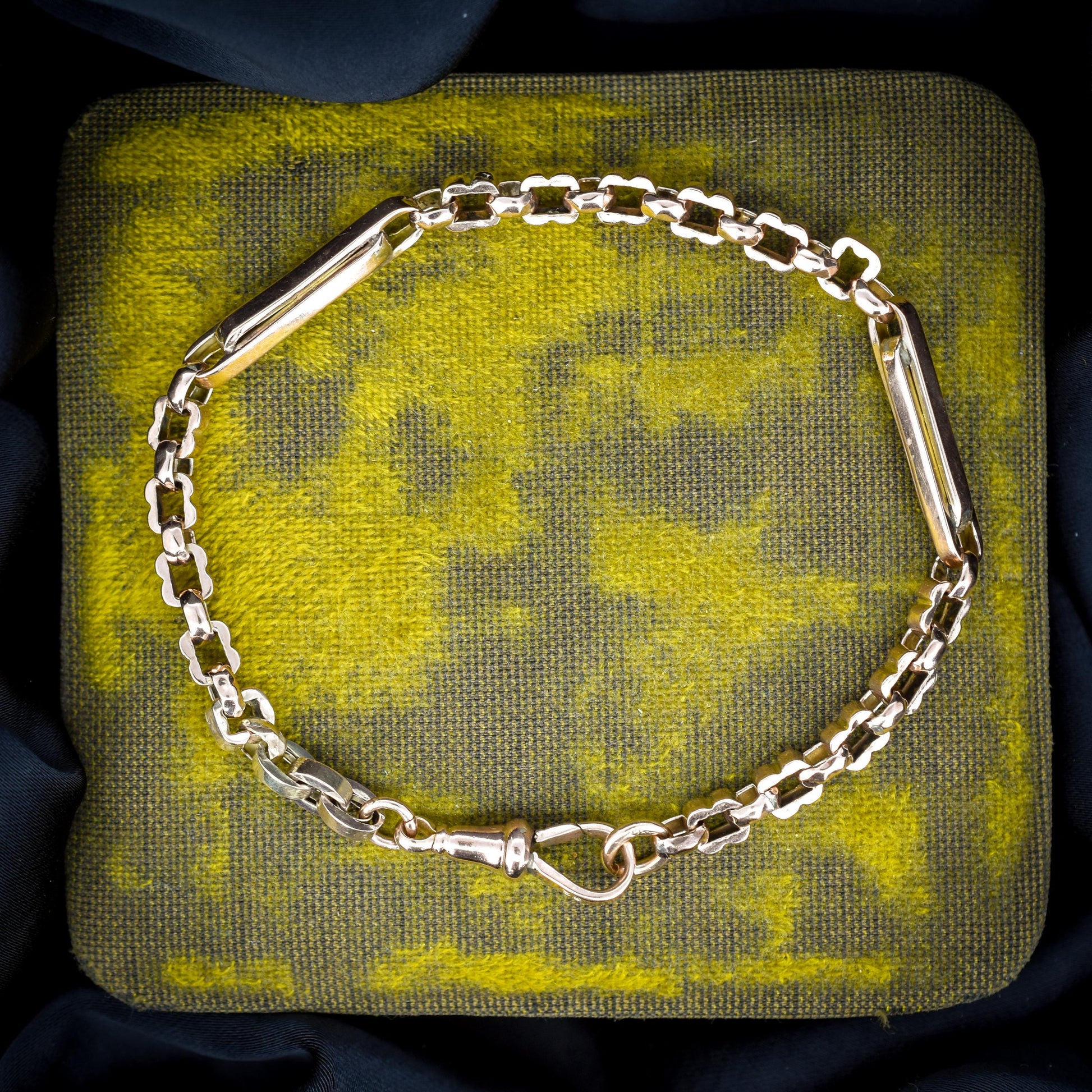 Antique Fancy Link 9ct Gold Chain Bracelet | 8"