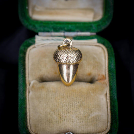 Vintage 9ct Gold Acorn Charm Pendant | Dated 1959