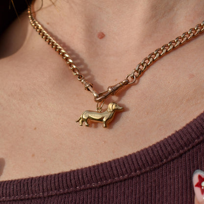 Vintage 9ct Gold Dachshund Dog Charm Pendant - Dated 1965