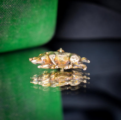 Antique 9ct Gold Boar Pig Charm Pendant
