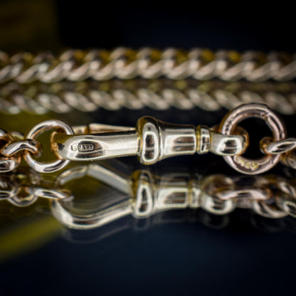 Antique 9ct Gold Curb Link Dog Clip Bracelet | 7"