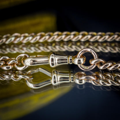 Antique 9ct Gold Curb Link Dog Clip Bracelet | 7"