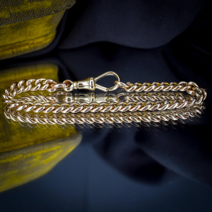 Antique 9ct Gold Curb Link Dog Clip Bracelet | 7"