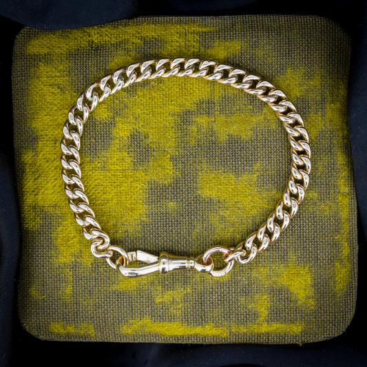 Antique 9ct Gold Curb Link Dog Clip Bracelet | 7"