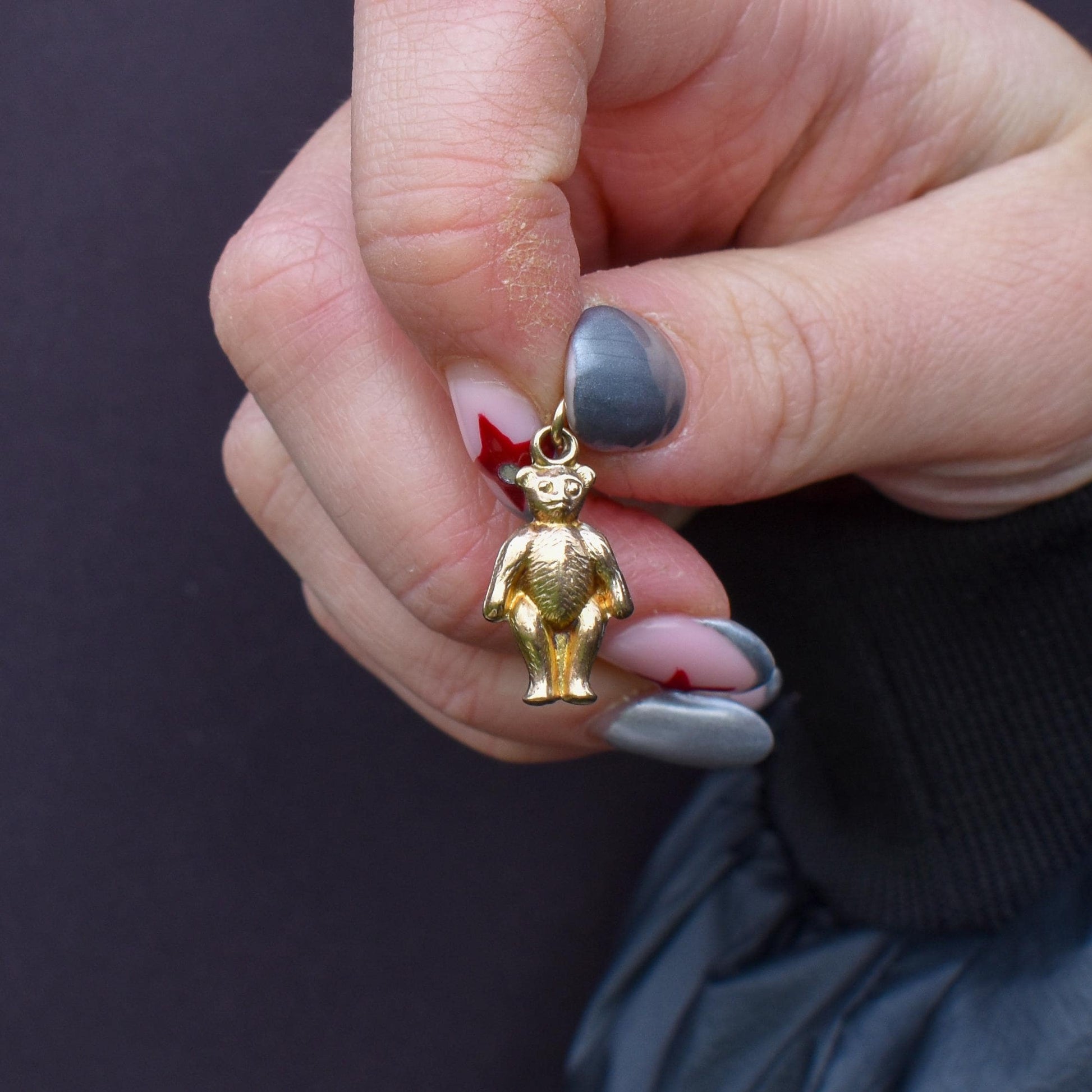 Antique 9ct Gold Teddy Bear Charm Pendant