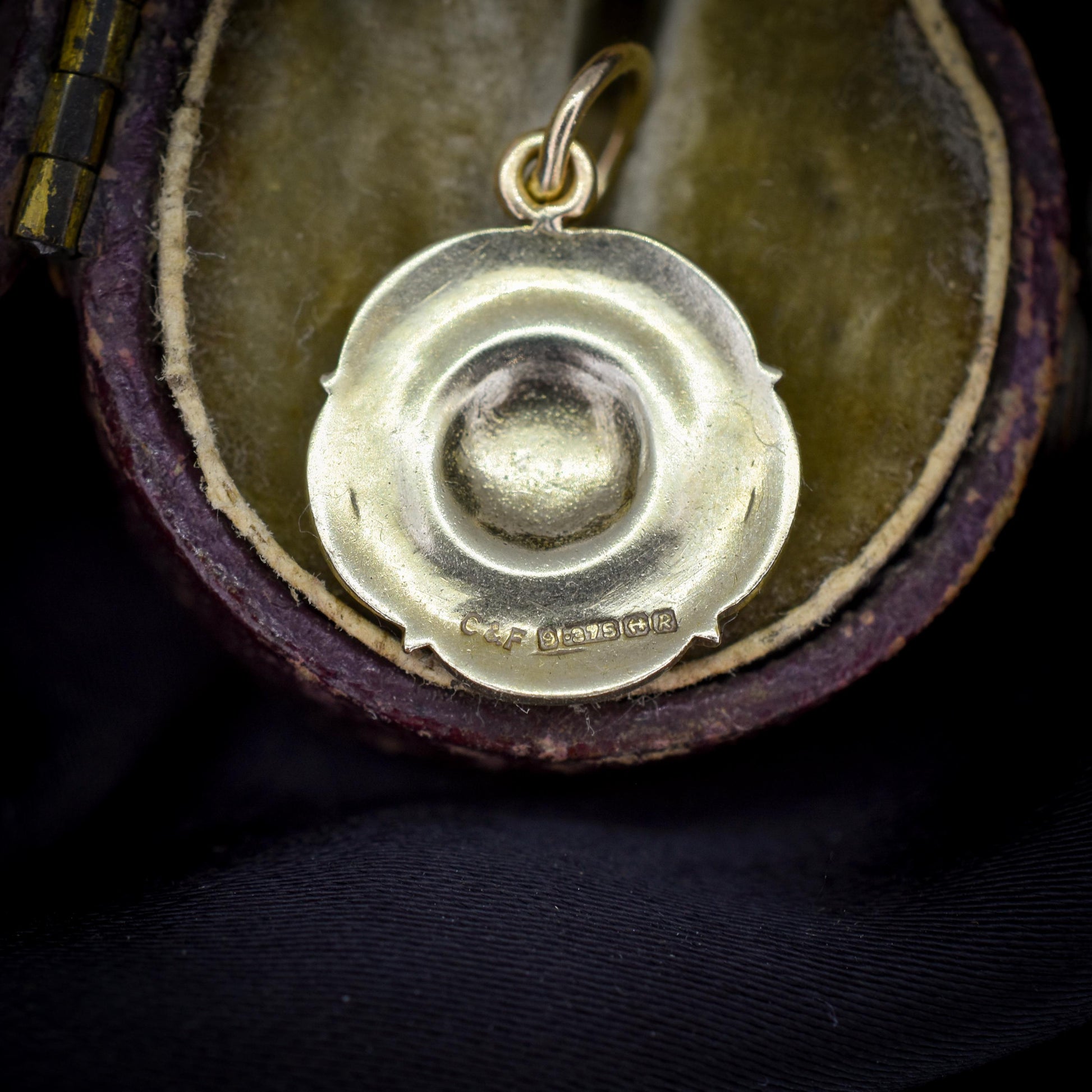 Vintage Red Rose of Lancashire Enamel 9ct Gold Charm