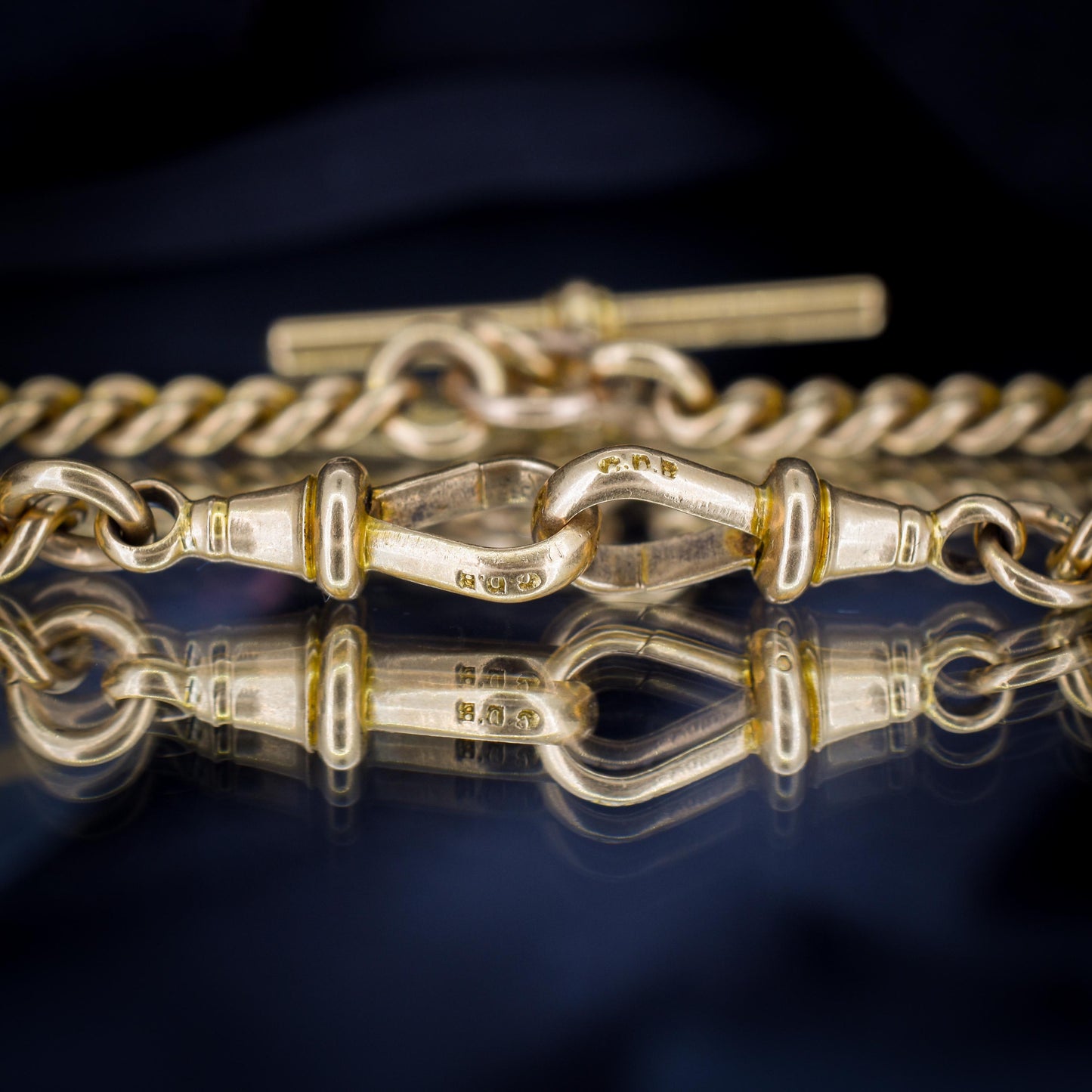 Antique '1897' 18ct Gold Curb Link Albert Watch Chain Necklace | 16.5"