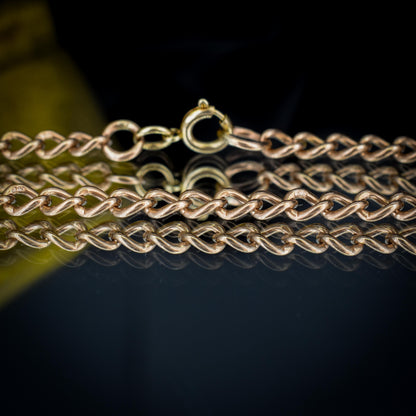 Vintage Curb 9ct Gold Bracelet with Dog Clip Fastener | 7.5" | Dated 1988